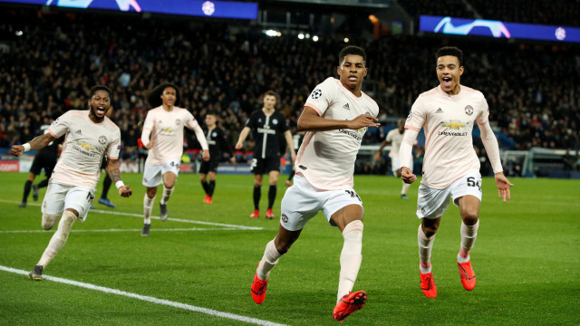 Selebrasi dari Marcus Rashford. Foto: Reuters/John Sibley