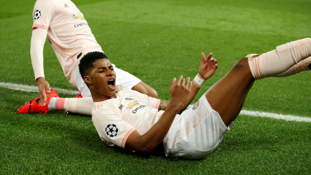 Selebrasi dari Marcus Rashford. Foto: Reuters/John Sibley
