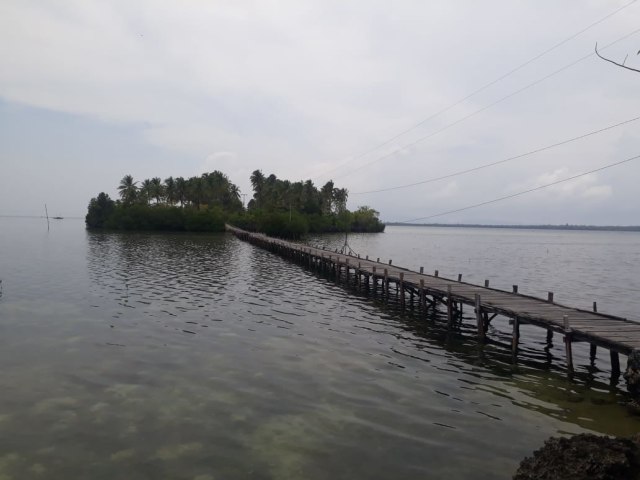 Jembatan Papan menuju Pulau Osi (7/3). Dok Lentera Maluku
