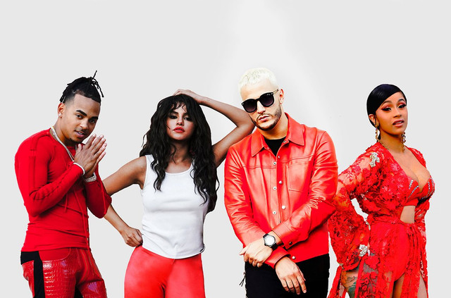 DJ Snake bersama Ozuna, Selene Gomez, dan Cardi B. dalam proyek lagu 'Taki Taki'. Foto: twitter.com/@billboard