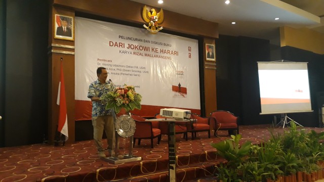 Perilisan Buku 'Dari Jokowi ke Harari' di UGM Yogyakarta, Minggu (10/3/2019). Foto: ken.
