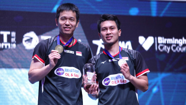 Mohammad Ahsan/Hendra Setiawan menjuarai All England 2019. Foto: Dok. PBSI