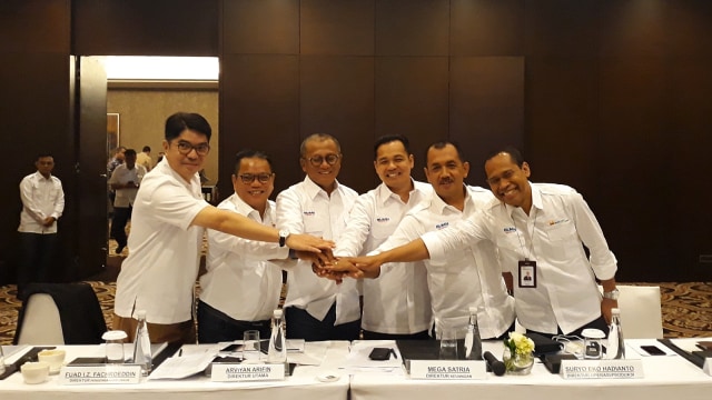 Para Direksi PT Bukit Asam Tbk dalam Paparan Kinerja Tahun 2018 di Hotel Fairmont, Jakarta. Foto: Ema Fitriyani/kumparan