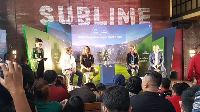 Acara Pembukaan UEFA Champions League Trophy Tour di Beer Hall, Senayan, Jakarta Selatan, hari Senin (11/3/2019). Foto: Ganesha Arif/kumparan