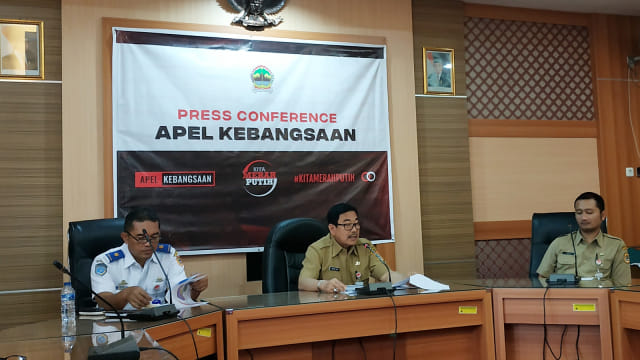 Konferensi Pers Apel Kebangsaan di Kantor Badan Kesbangpol, Senin (11/3). Foto: Afiati Tsalitsati/kumparan
