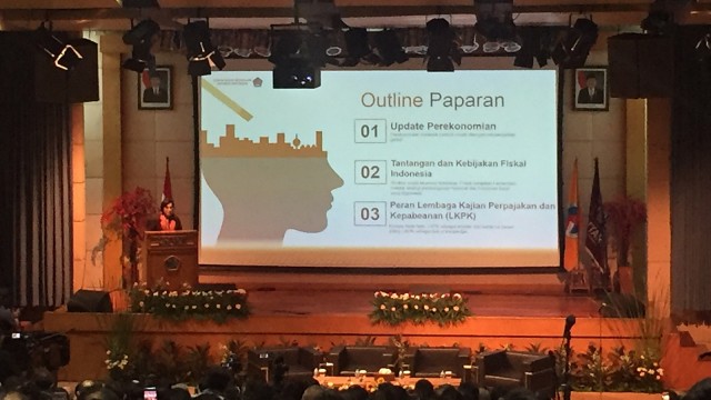 Dialog Ekonomi “Prospek Ekonomi dan Kebijakan Fiskal 2019” oleh Menteri Keuangan Sri Mulyani di Universitas Tarumanegara, Jakarta, Rabu (13/3). Foto: Nurul Nur Azizah/kumparan