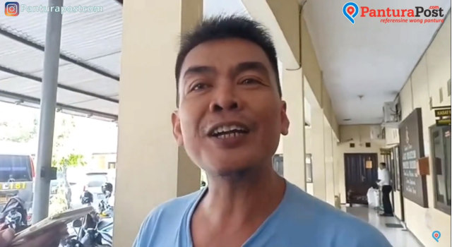 Subkhan saat seusai diperiksa di Satreskrim Polres Brebes. (Foto: Fajar Eko Nugroho) 