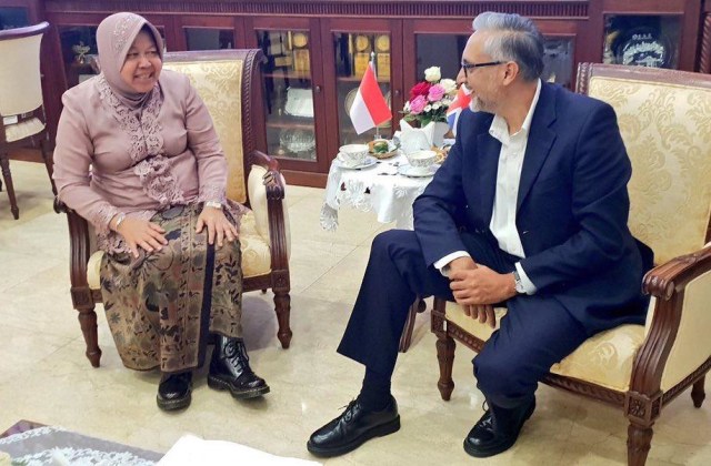 Tri Rismaharano bertemu dengandubes Inggris Foto: Twitter @MoazzamTMalik