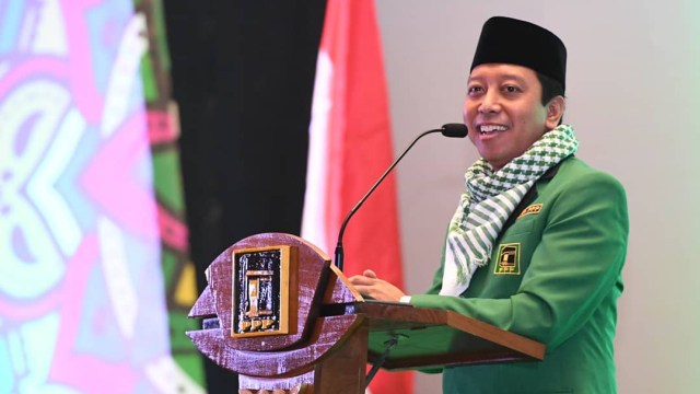 Ketua Umum Partai Persatuan Pembangunan (PPP) Romahurmuziy menghadiri acara pembukaan Rapimnas IV. Foto: instagram @romahurmuziy