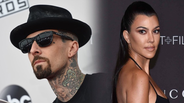 Travis Barker dan Kourtney Kardashian. Foto: AFP