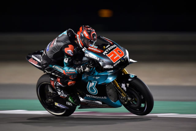 Pebalap Yamaha Petronas Sepang, Fabio Quartararo, saat beraksi pada MotoGP Qatar 2019. Foto: twitter/sepangracing