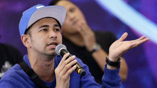 Artis Raffi Ahmad saat hadir di konferensi pers Dahsyat Award di kawasan Kebon Jeruk, Jakarta, Senin (18/3). Foto: Ronny