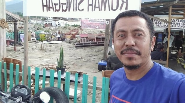 Shaleh Al Amri (40), warga Balaroa yang selamat dari Likuefaksi pada bencana alam gempa bumi 28 September 2018 silam. Foto: Istimewa