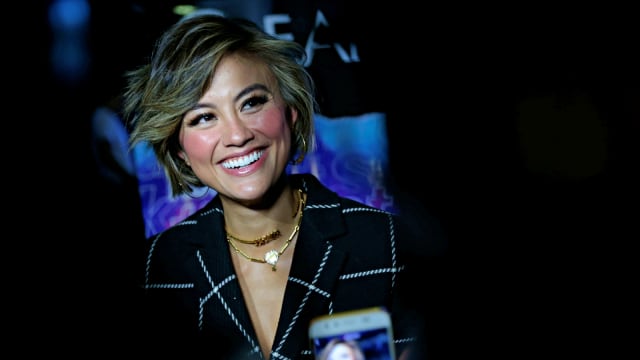 Penyanyi Agnez Mo saat hadir di konferensi pers konser Sikat Habis di SCBD Sudirman, Jakarta. Foto: Ronny