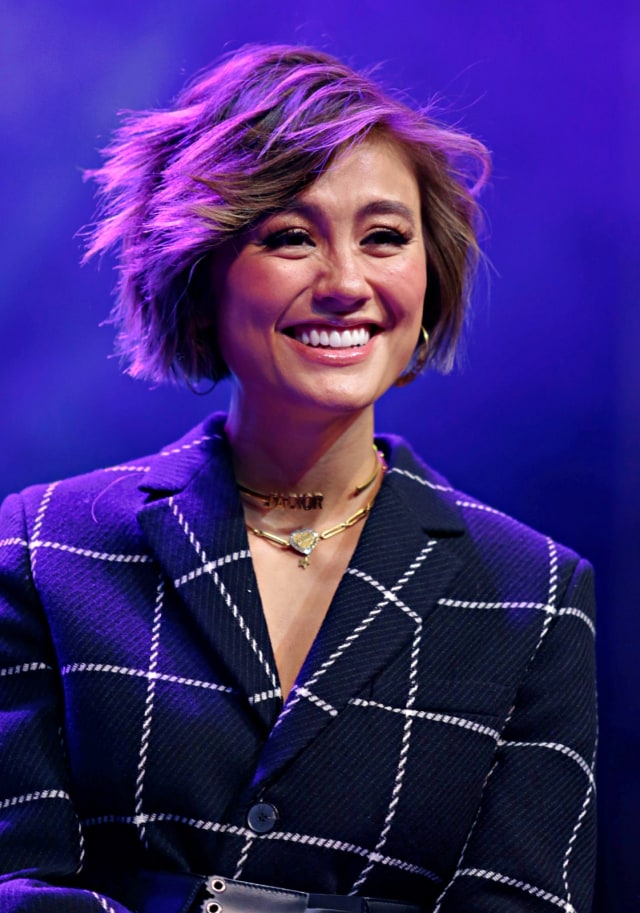 Penyanyi Agnez Mo saat hadir di konferensi pers konser Sikat Habis di SCBD Sudirman, Jakarta. Foto: Ronny