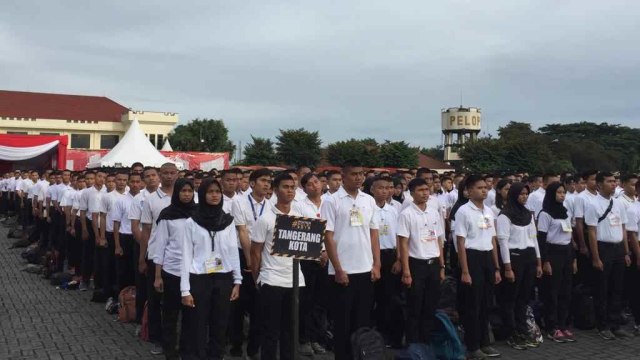 Kegiatan ‘Pakta Integritas on The Road (Pinter) Penerimaan Terpadu Calon Anggota Polri 2019 di Mako Korbrimob Polri, Kelapa Dua, Depok, Minggu (24/3). Foto: Ajo Darisman/kumparan