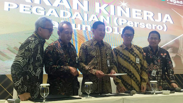 Paparan kinerja PT Pegadaian 2018 di Hotel Pullman, Jakarta, Senin (25/3/2019). Foto: Ema Fitriyani/kumparan