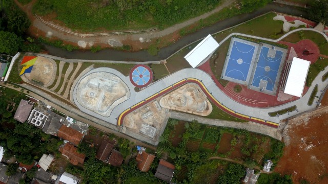Foto aerial Alun-alun Depok di Grand Depok City, Depok, Jawa Barat, Selasa (26/3/2019). Foto: Jamal Ramadhan/kumparan
