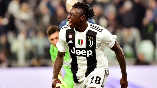 Moise Kean merayakan gol ke gawang Udinese. Foto: Reuters/Massimo Pinca