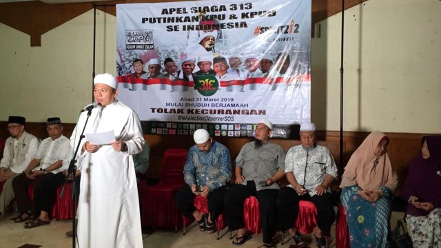 Sekjen FUI, Muhammad al Khaththath, di acara jelang peluncuran Apel Siaga 313 yang bakal digelar di KPU dan KPUD, pada Minggu (31/3) mendatang. Foto: Muhammad Darisman/kumparan