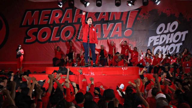 Puan Maharani dalam Kampanye Akbar di Solo, Jawa Tengah. Foto: Dok. PDIP