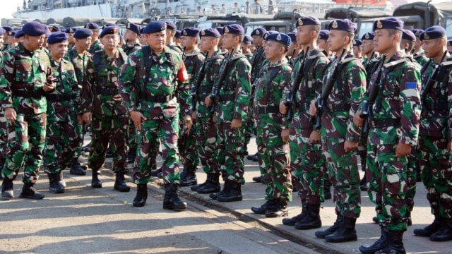 Pangkoarmada I Pimpin Apel Gelar Pasukan Pengamanan Pemilu Jajaran Koarmada I Tahun 2019, Senin (1/4). Foto: Dok: Dispen Koarmada 1