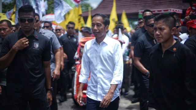Capres nomor urut 01, Joko Widodo, saat di Palembang. (Urban Id)