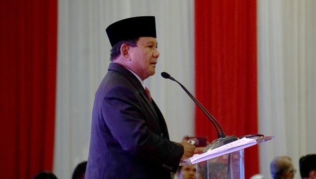 Prabowo Subianto saat menghadiri Gerakan Elaborasi Rektor Akademisi Alumni & Aktivis Kampus Indonesia di Balai Kartini, Jakarta, Jumat (5/4). Foto: Nugroho Sejati/kumparan