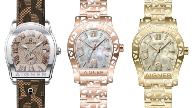 Jam tangan Aigner nuansa rose gold dan gold untuk perempuan. Foto: dok. Aigner