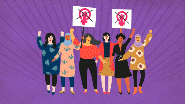 Ilustrasi perjuangan hak-hak perempuan Foto: Herun Ricky/kumparan