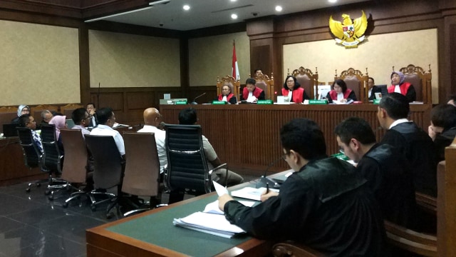 Sidang penyuap pejabat SPAM PUPR di Pengadilan Tipikor, Jakarta, Senin (8/4). Foto: Adhim Mugni/kumparan