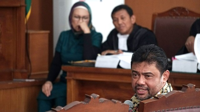 Presiden KSPI, Said Iqbal (kanan) diperiksa sebagai saksi terkait kasus penyebaran hoaks Ratna Sarumpaet di Pengadilan Negeri Jakarta Selatan, Selasa (9/4). Foto: Nugroho Sejati/kumparan