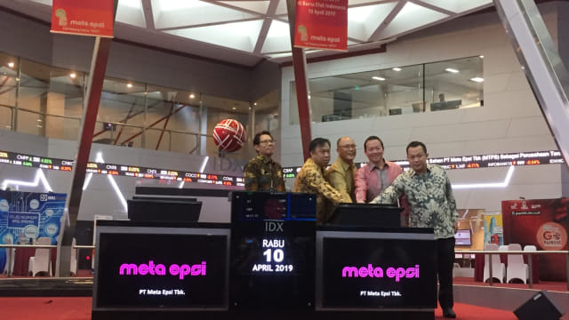 Pencatatan saham perdana PT Meta Epsi di Main Hall Bursa Efek Indonesia, Jakarta, Rabu, (10/4). Foto: Elsa Olivia Karina L Toruan/kumparan