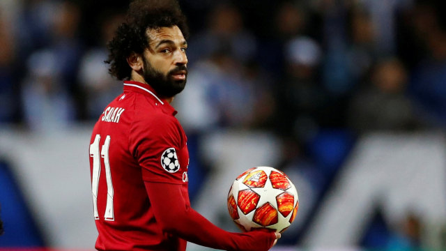 Mohamed Salah saat bertanding melawan Porto. Foto: Reuters/Andrew Boyers