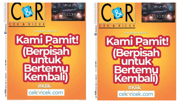 Tabloid Cek & Ricek pamit Foto: Dok Cek & Ricek