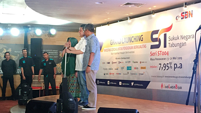 Pembukaan Penawaran Sukuk Tabungan seri ST004 kepada investor individu Warga Negara Indonesia di Perpustakaan Nasional, Jakarta Pusat. Foto: Selfy Sandra Momongan/kumparan