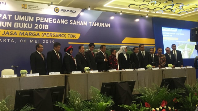 Suasana Press Conference RUPS PT Jasa Marga (Persero) Tbk di Hotel Pullman, Jakarta, Senin (6/5). Foto: Elsa Olivia Karina L Toruan/kumparan