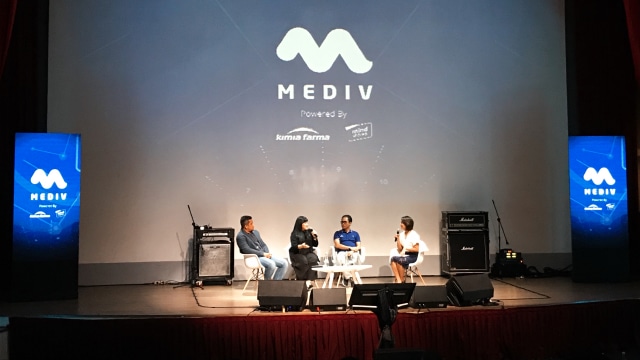 Para panelis di acara grand launching aplikasi Mediv #BisnisModal Jari. Foto: Dokumentasi pribadi