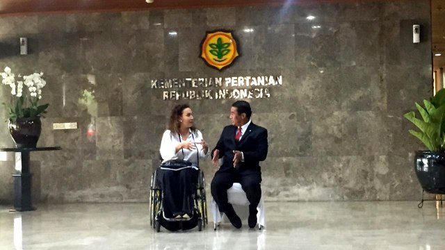 Menteri Pertanian RI Andi Amran Sulaiman menerima kunjungan Wakil Presiden Argentina Gabriela Michetti di Kantor Kementerian Pertanian. Foto: Elsa Toruan/kumparan