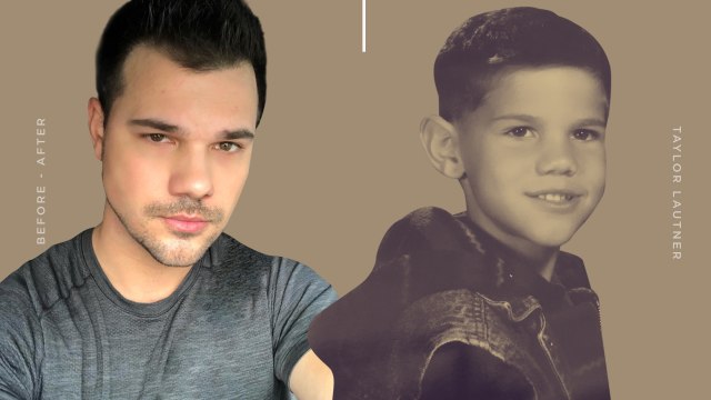 Taylor Lautner dulu dan sekarang. Foto: Graphic: Nunki Lasmaria Pangaribuan/kumparan