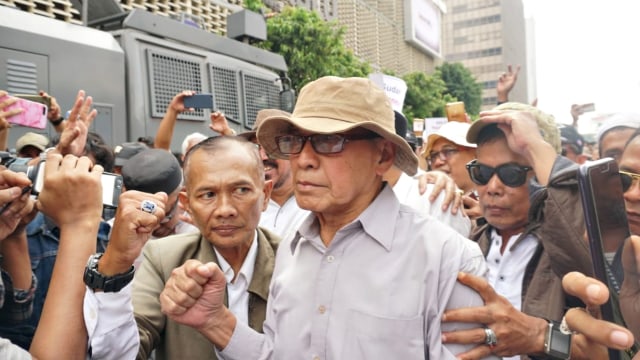 Kivlan Zen di depan Bawaslu, Jakarta, Kamis (9/5). Foto: Nugroho Sejati/kumparan