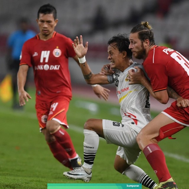 Persija Jakarta vs Shan United FC Foto: ANTARA FOTO/Wahyu Putro A