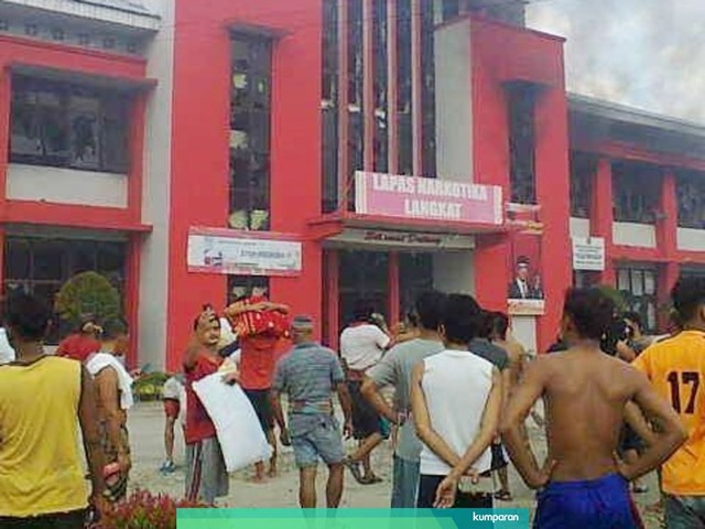 Suasana Lapas Narkotika Langkat saat Kericuhan. Foto: Dok. Istimewa