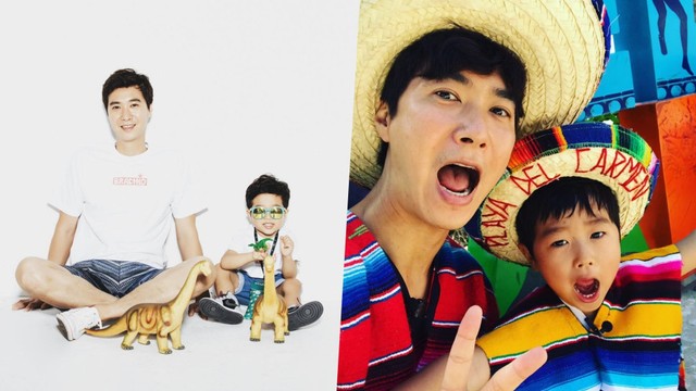 Ko Ji Yong dan Putranya, Seungjae. Foto: Instagram/@ecojiyong