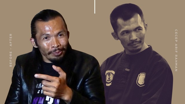 Perubahan Cecep Arif Rahman dulu dan sekarang. Foto: Infografik: Putri Sarah Arifira/kumparan.