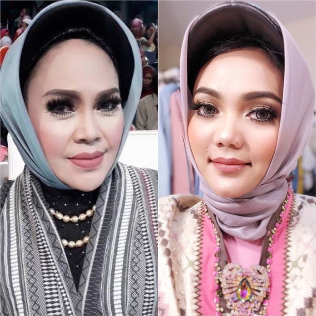 Penampilan Rina Nose tiru figur publik lain. Foto: Instagram/@rinanose16