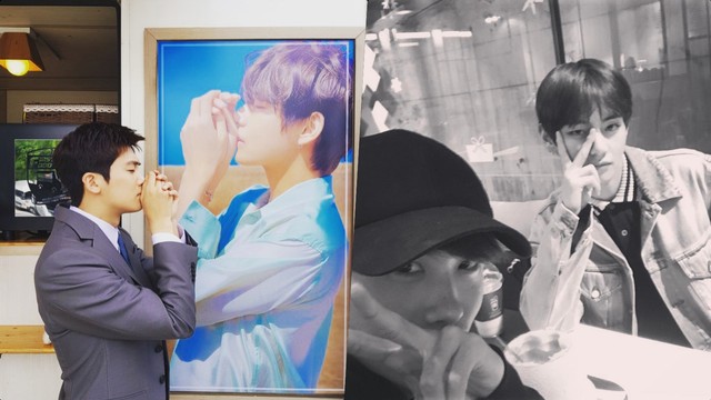 Park Hyung Sik dan V BTS. Foto: Instagram/@phs1116
