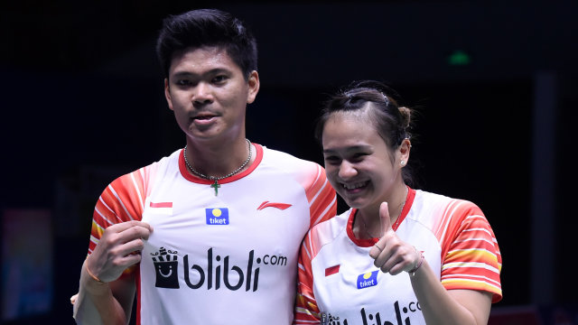 Praveen/Melati pastikan Indonesia lolos ke semifinal Piala Sudirman 2019. Foto: WANG Zhao / AFP