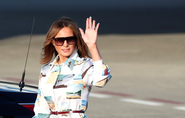 Gaya Glamor Melania Trump di Jepang Foto: dok.REUTERS/Athit Perawongmetha