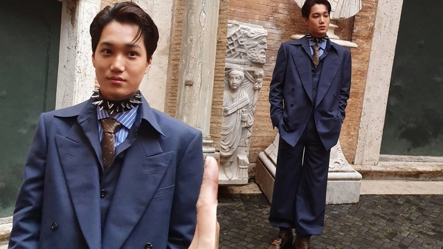 Kai EXO di Gucci Cruise 2020. Foto: Instagram/choi.boyun